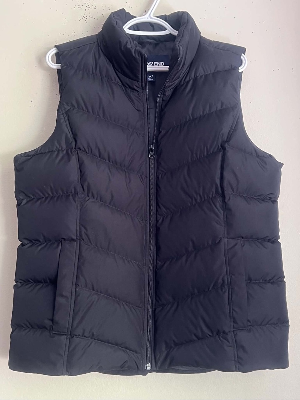 Lands' End Black Quilted Puffer Vest